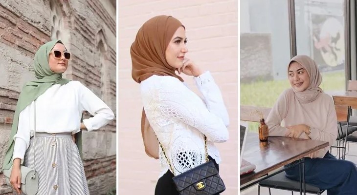 warna jilbab yang cocok untuk baju putih dan celana hitam
